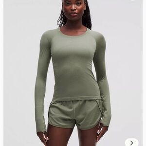 Lululemon Swiftly Tech Long-Sleeve Shirt 2.0 Waist Length NWT size 6 bay leaf